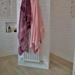 Period 8 bar radiator with traditional valves & towel rail