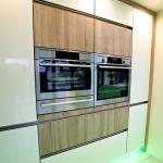 side by side AEG oven with combination oven and warming drawer