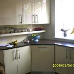 Fitted Kitchen designed and installed  Lytham St Annes features wall panels and shelves.